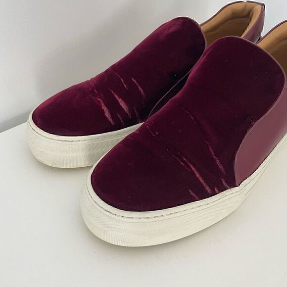 Buscemi Red Velvet Shoes Loafers Slip On Leather Mens Size 44 (US 11) - Picture 3 of 10